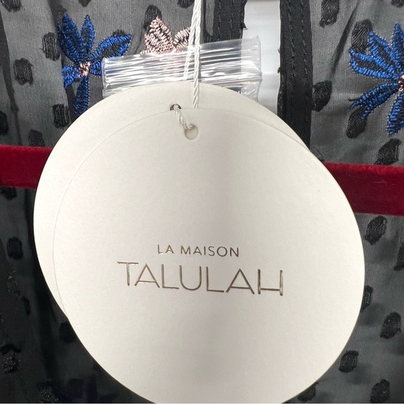 Talulah La Maison NWT Up All Night Swiss Dot Floral Embroidery Midi Dress Medium - Picture 12 of 15